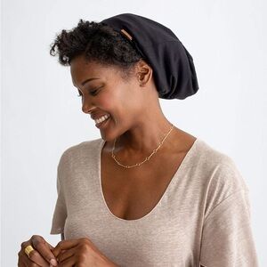 Grace Eleyae Black Satin Lined Sleep Cap